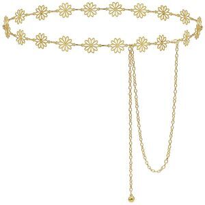 1247 Small Flower Metal Belt Chain- Adjustable Waist Chain For Women's